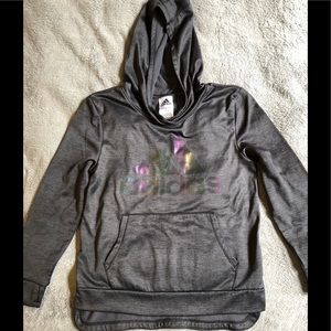Adidas Girls hoodie medium youth 10-12 Rainbow
